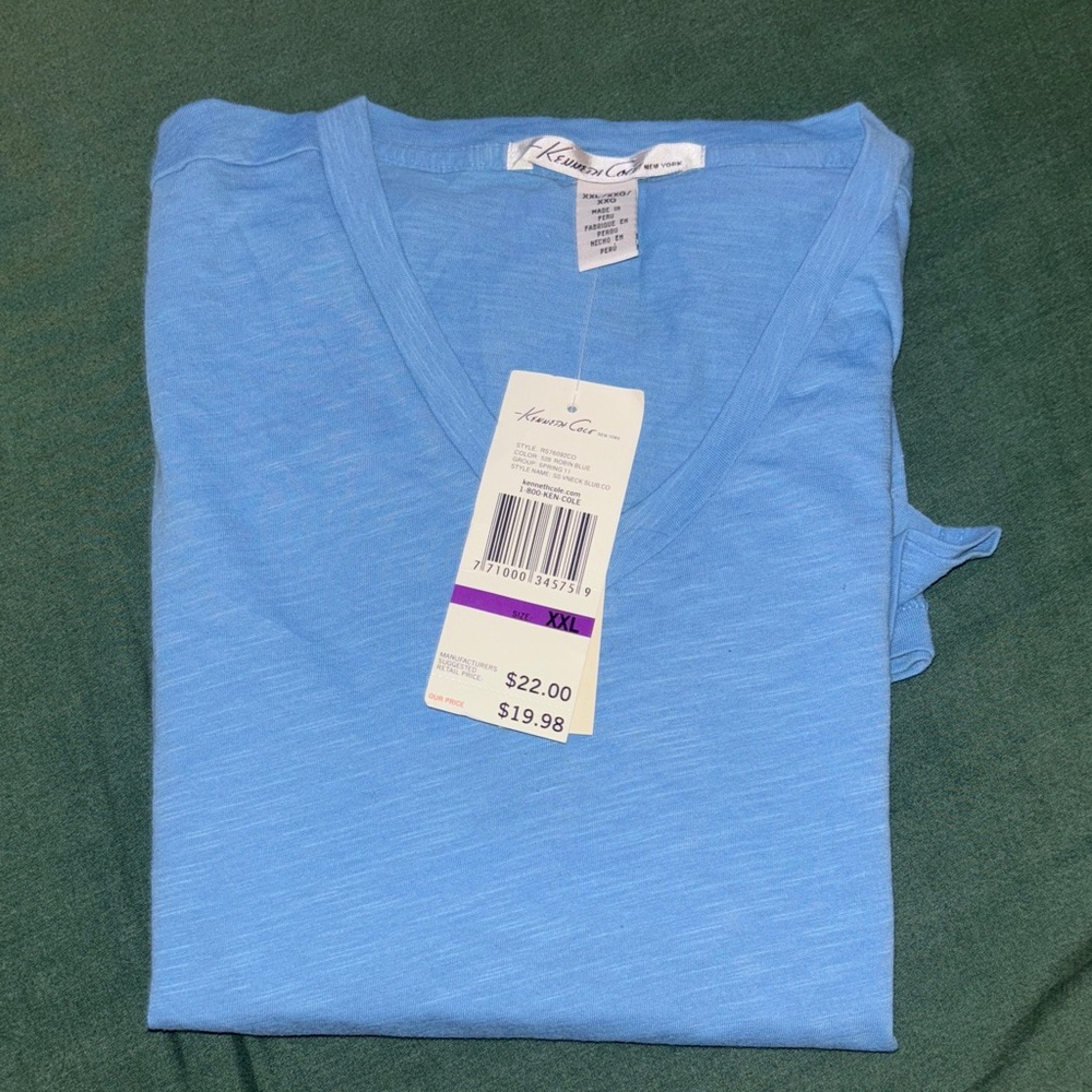 Kenneth Cole New York Light Robin Blue Short Sleeve Tee